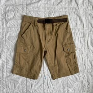 weatherproof‎ vintage khaki cargo shorts belted boys size 12 summer casual